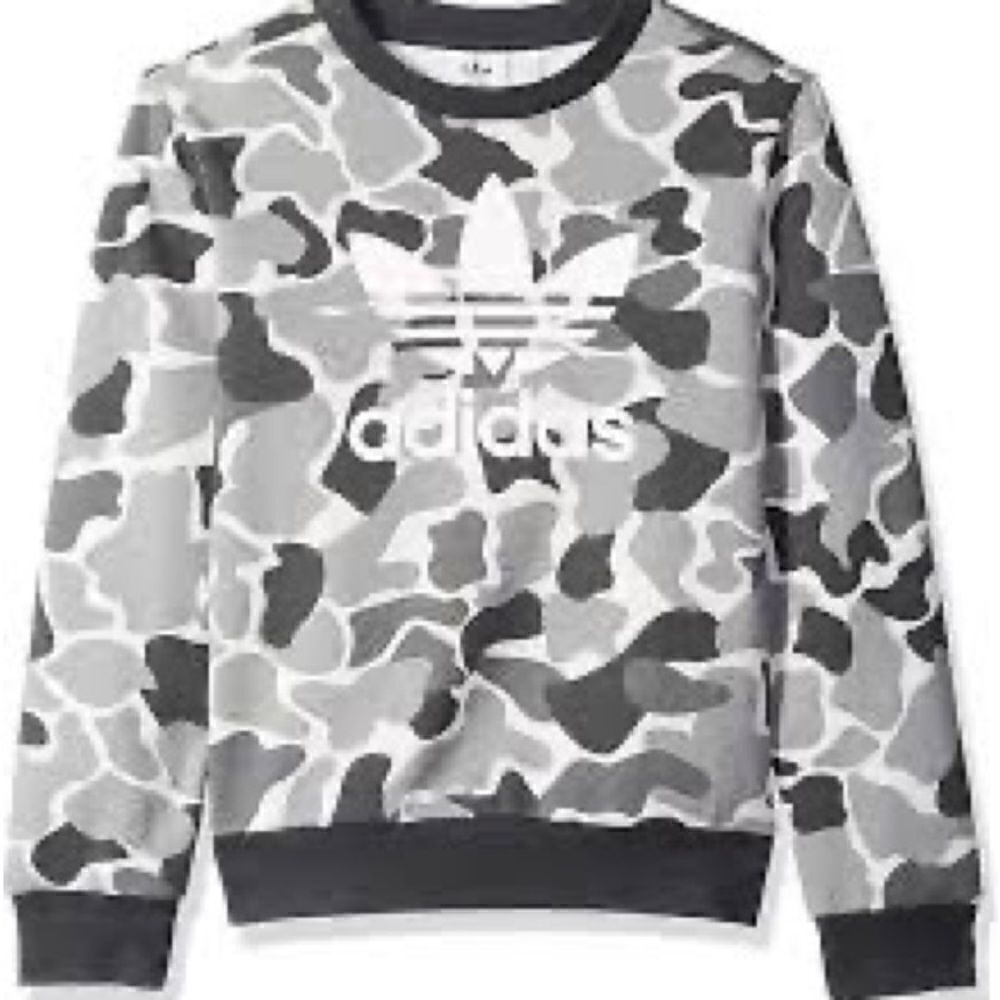 Adidas Boys Camo Trefoil Crewneck Sweatshirt